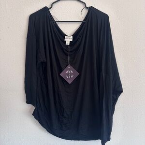 Ava & Viv Women's Elegant Black Blouse